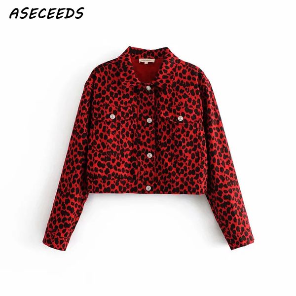 

autumn winter leopard denim jacket casual basic coat women streetwear korean button bomber jean jacket 2018 women clothes, Black;brown