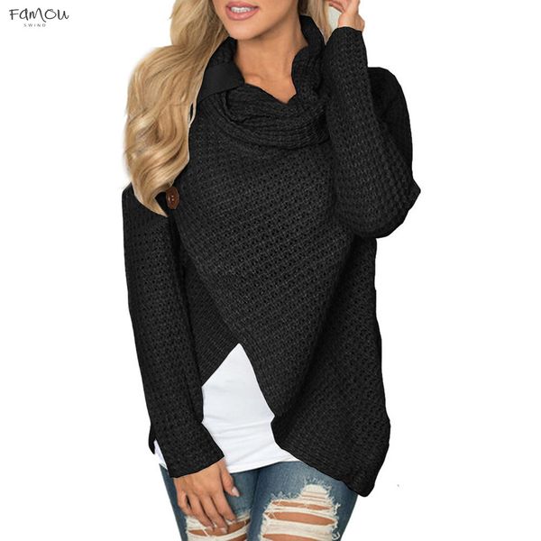 

Knitted Women Button Pullovers Long Sleeve O Neck Solid Winter Pullover Tops Blouse Shirt Pullovers Girl Women Clothing
