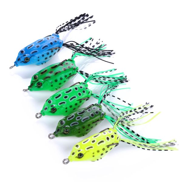 Hengjia 100 adet Yumuşak Tüp Yem Japon Plastik Balıkçılık Lures Kurbağa Lure Tiz Kanca Topwater Ray Kurbağa 5.5 cm 8g Yapay Yumuşak Yem