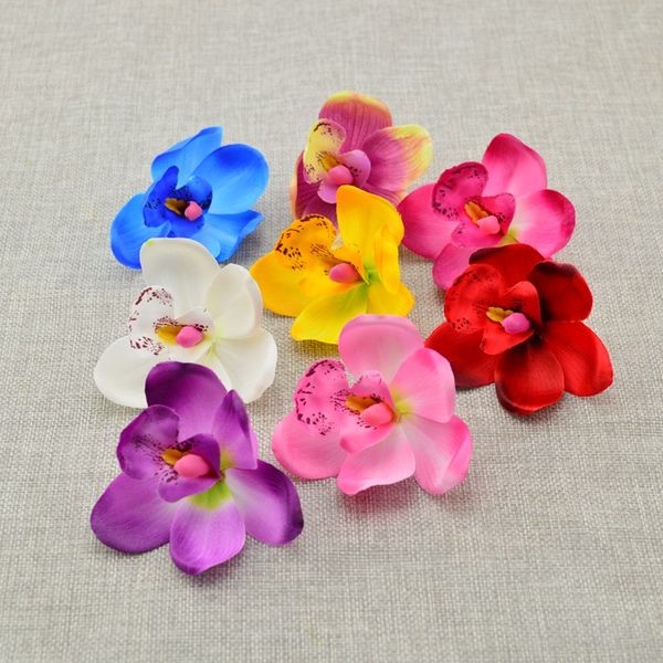 

20pcs silk orchid for wedding decoration bride bouquet scrapbooking diy wreath gift candy gift box artificial flower head