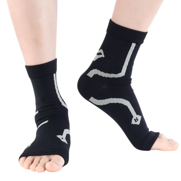 

ankle support 1pair brace compression sleeve elastic breathable for recovery joint pain women men foot sports socks p, Blue;black