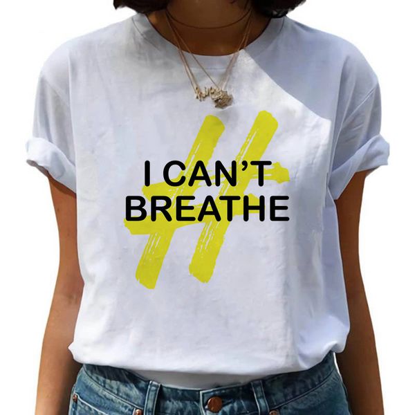 

i can't breathe women t shirt summer t shirt womenjustice for george floyd printed t-shirt woman tee casual female tees y200603, White;black