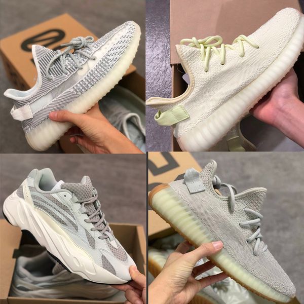 

Latest Static Refective Blue Tint Triple White Bred Zebra kanye west shoes running shoes (keyring socks bag receipt box)