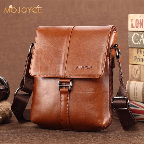 

genuine cowhide leather shoulder bag small messenger bags men solid phone pouch messenger handbag new fashion men bag flap