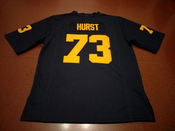 

custom men youth women # 73 maurice hurst michigan wolverines football jersey size s-4xl or custom any name or number jersey, Black
