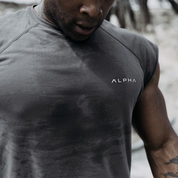 

sport running vest men fitness gym sport t shirt sleeve workout running tank bodybuilding clothing rashgard, Black;blue