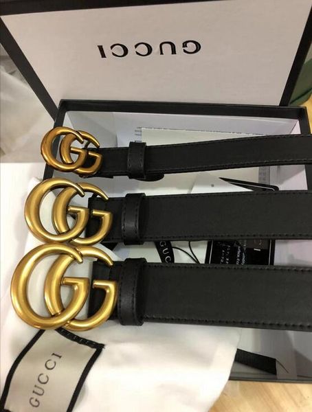 

2020 delivery designer leather belt double letter buckle leather luxury male designer women belt width 2.0cm 3.4cm 3.8cm belt with box, Black;brown