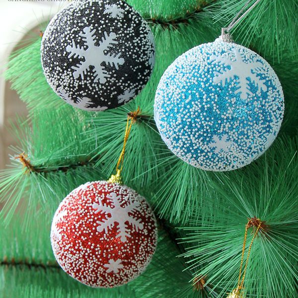 

8cm/10cm christmas tree ornaments christmas snowflake balls bauble xmas party hanging ornament decorations for home decoration