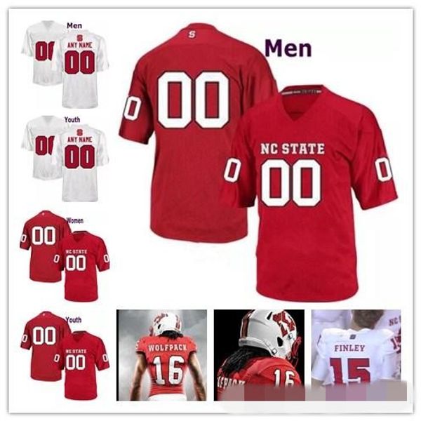 

Custom NC State Wolfpack White Red Personalized Stitched Any Name Number NCAA College Football 3 Kelvin Harmon 15 Ryan Finley Jerseys S-3XL