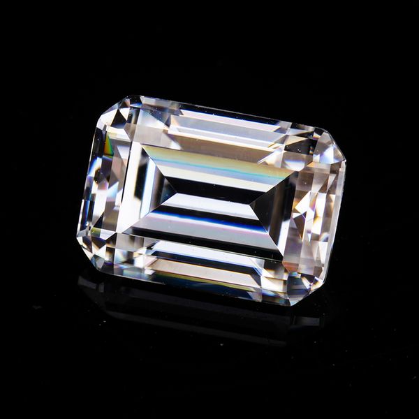 

оптовая муассаниты цена восьмиугольник изумруд вырезать 8x10mm gh цвет муассаниты для ювелирных изделий кольца, Black