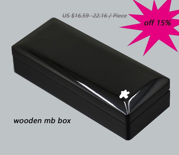 

высокое качество роскошный яркий черное дерево pen box с бумагой ручной книги канцелярские товары бизнес подарочные pen чехол для pen с лого