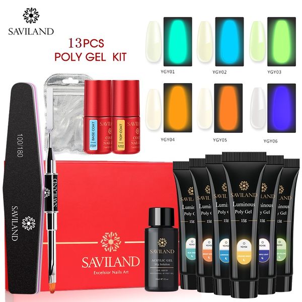 

saviland poly gel kit set 15ml uv gel nail polish fast hard builder extension base nail polish fast manicure set