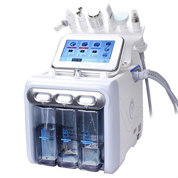 

2019 selling 6 in 1 korean h2 o2 aqua water facial small bubble spa oxygen peel skin care dermabrasion machine, Black;white