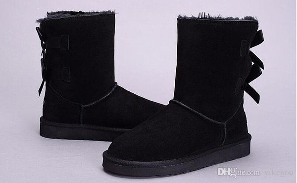 

2018 sale new fashion australia classic new womens boots bailey bow boots snow boots for women boot winter, Black