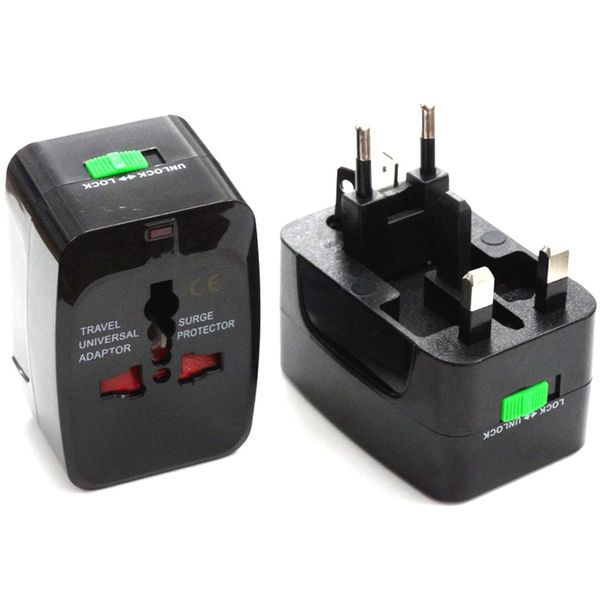 

black white universal international plug adapter 3 in 1 world travel ac power charger adaptor with au us uk eu converter plug