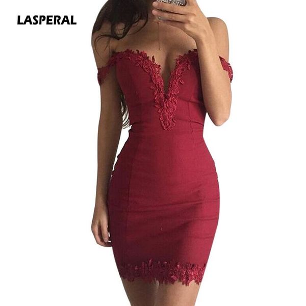 

party dresses lasperal off shoulder 2021 summer bodycon slim dress women deep v neck backless floral casual vestidos, White;black