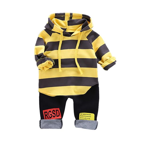 

autumn baby hoodie set clothes long sleeve stripe print sweatshirt +pants casual boy, White