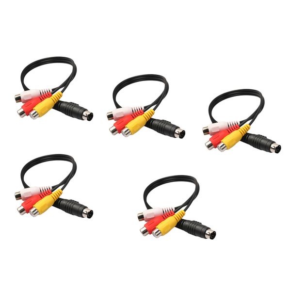 

кабель-адаптер 5x 4 pin s-video мужской для 3 rca женский av аудио-видео для ноутбуков