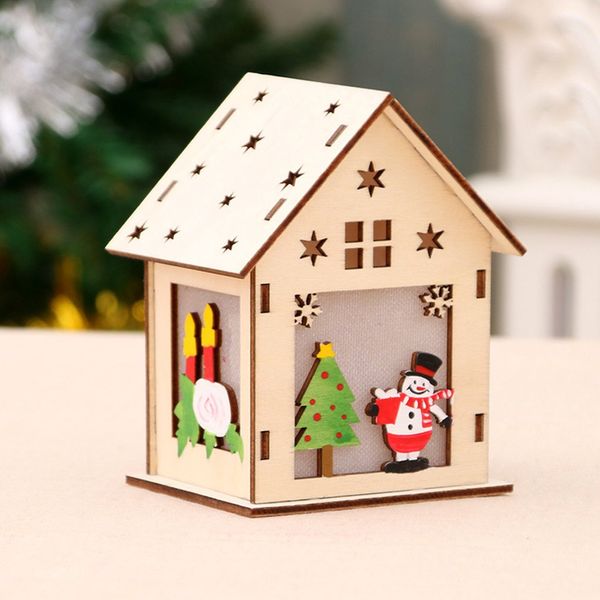 

new year christmas diy luminous cabin innovative christmas snow house with light colorful wooden cottage decoration