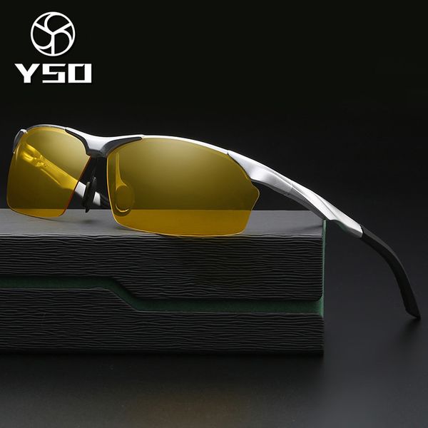 

yso night vision glasses men aluminium magnesium frame polarized night vision goggles for car driving fishing anti glare 8513, White;black