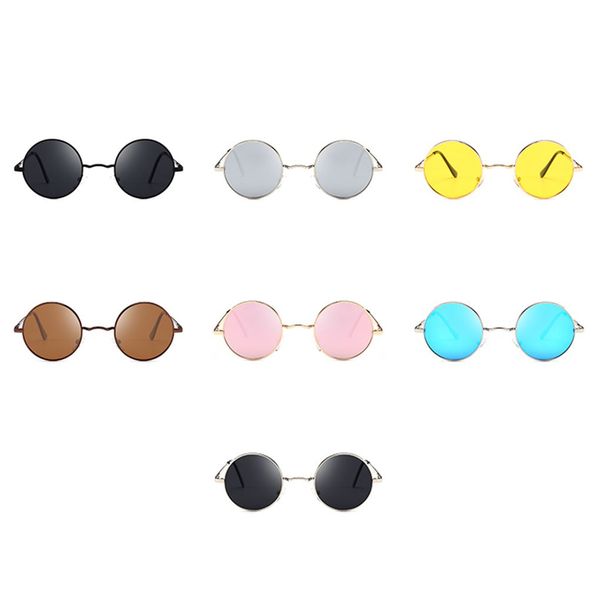

men women polarized circle sun glasses round metal frame uv400 eyewear resin lens eyewear outdoor sunglasses, White;black