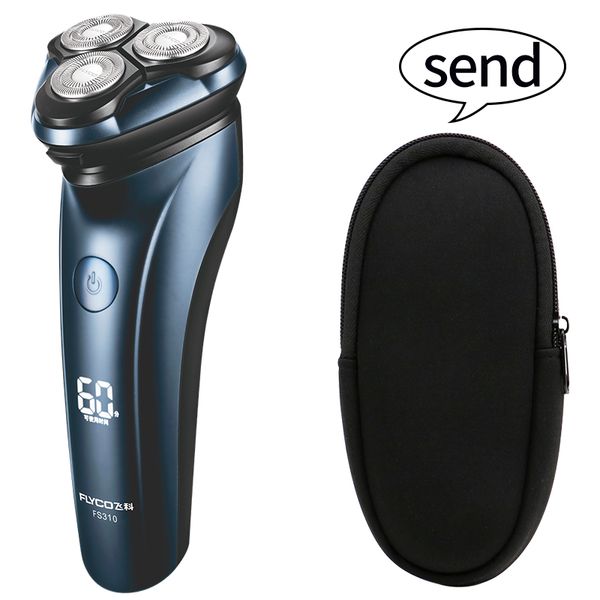 

flyco electric shaver men's 3d intelligent control shaving beard machine rechargeable waterproof electric razor + storage bag