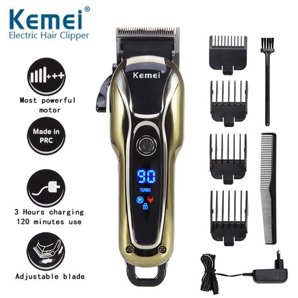 

kemei maquina afeitar hair trimmer men's professional electric hair clipper shaver razor screen km-1990 otexe