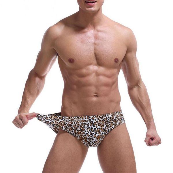 

men's underwear briefs low-rise leopard print underwear panties fashion, Black;white