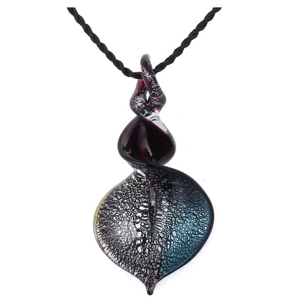 

elegant chic bicolor knob heart lampwork art glass pendant necklace, Silver