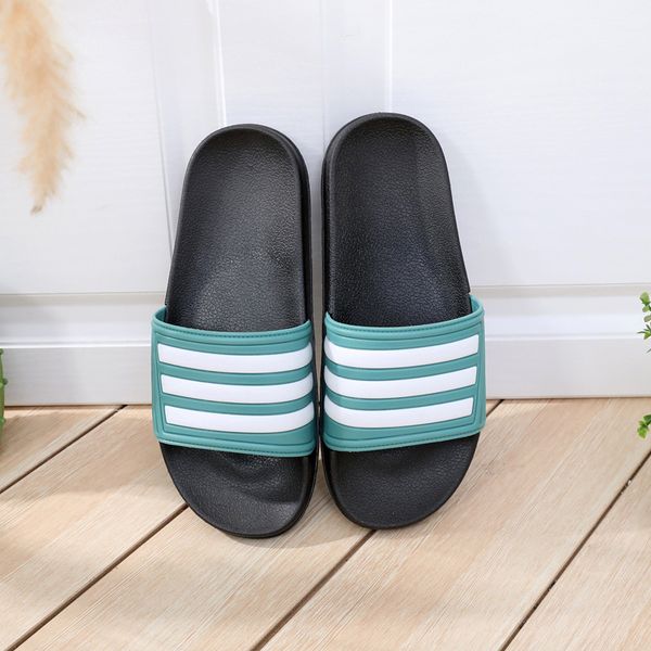 

Fashion Luxury Designer Women Shoes Slipper Home Fashion All-match Stripes Flat Bottom Bathroom Lover Slippers Black Green Size 35-40
