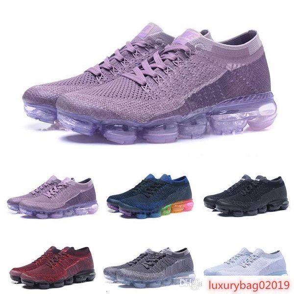 

2019 knit fly 1.0 running shoes triple white pure platinum univetsity red midnight navy mens womens designer sneakers size 36-46