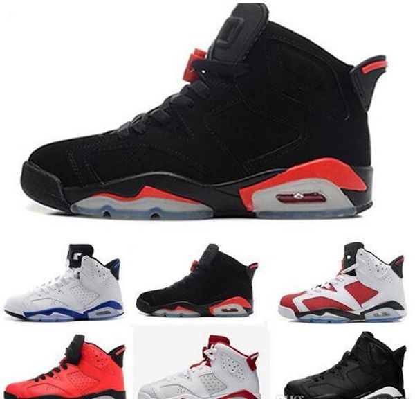 

6 6s mens basketball shoes carmine black cat infrared sport blue olympic slam dunk oreo angry bull athletics sports sneakers size 8-13