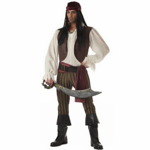 

selling popular jack sparrow caribbean pirate men costume size nightclubs uniforms cosplay costume, Black;red