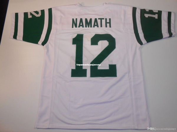 

retro custom sewn stitched joe namath white mitchell & ness jersey men's football jerseys rugby, Black;blue
