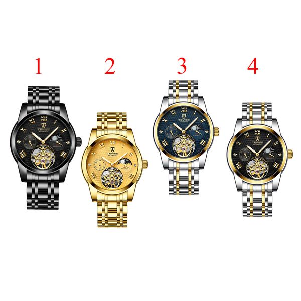 

mechanical automatic chronograph waterproof wristwatch, Slivery;brown