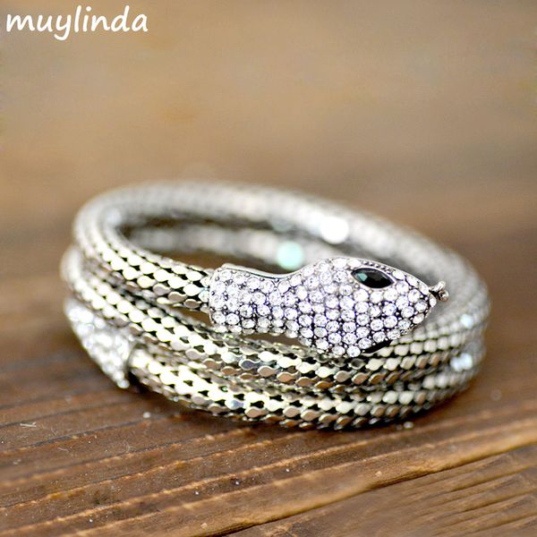 

retro snake wrist bangles jewelry women vintage costume antique hand jewelry, Black