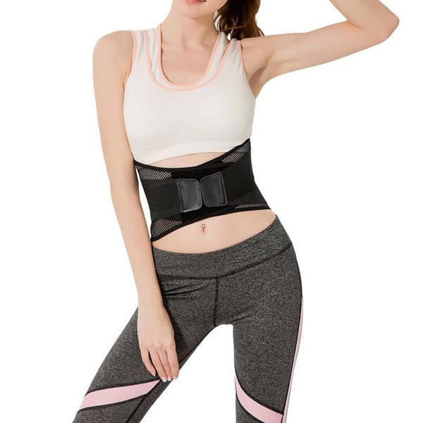 

waist support adjustable breathable mesh strap waist protecting elastic belt pads on for running gymnastics fitness exercises, Black;gray