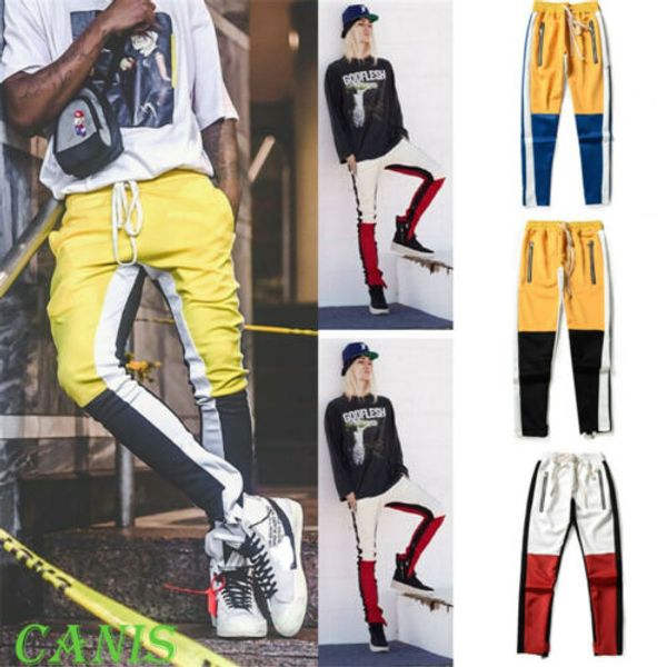 

fashion 2019 men long casual sport pants gym slim fit trousers running joggers sport gym sweatpants, Black