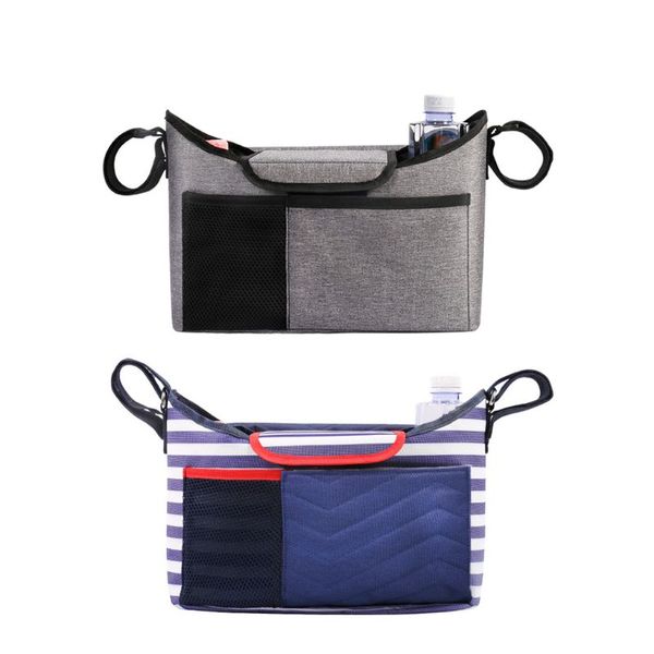 

pram bag organiser large capacity for baby stroller accessories with diaper changing pad & shoulder strap used as carry-on handb