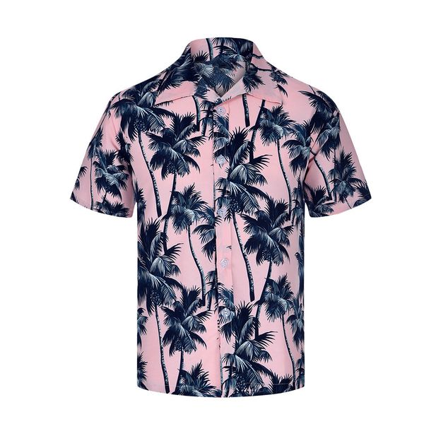 

men's shirt summer short sleeve male shirt streetwear casual hawaiian printed turn-down collar beach blouse camisa masculina, White;black