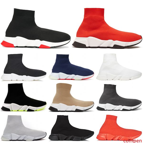 

2019 speed trainer luxury designers shoes party black white red high sock shoes mens womens fashion boots triple black casual shoes