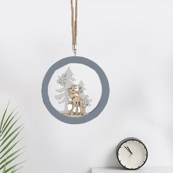 

nordic style wood painted elk pendant party decor deer pendants home decoration tree hanging ornament gifts
