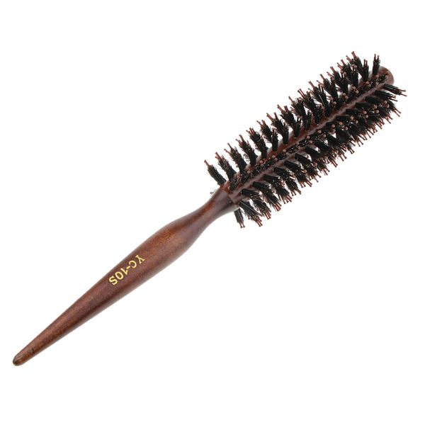 

salon tool bristle wavy curling hair round brush barrel hair styling comb hairbrush, Silver