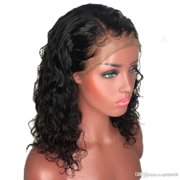 

13x6 deep part water wave short bob wig lace front human hair wigs for black women brazilian remy laced frontal wigs pre plucked