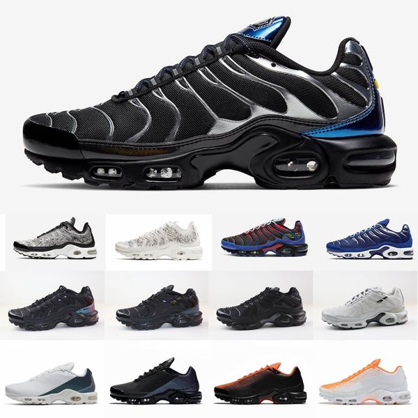 

2020 new tn plus gs greedy se trainers og triple black white running shoes for mens des chaussures tns blue fury sport sneakers size 40-46