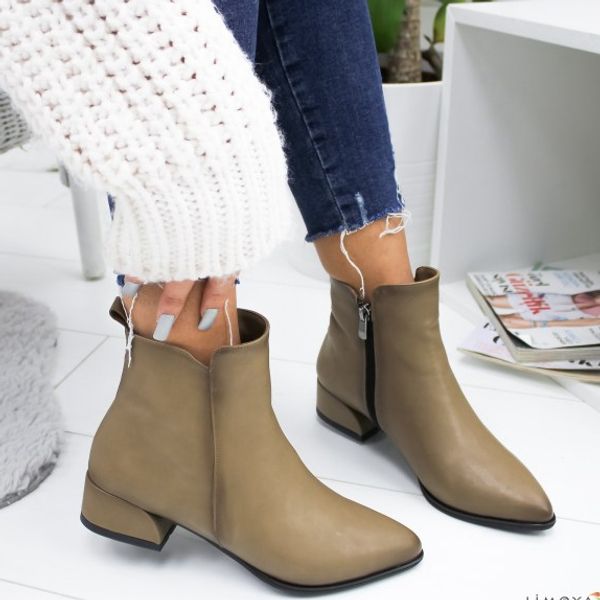 

monerffi boots low heel ankle boots women solid color zipper short pu leather platform shoes botas mujer bota feminina, Black