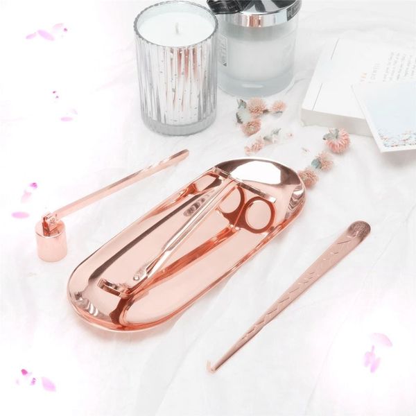 

candle accessory set wick trimmer dipper snuffer storage tray 4 packs care kit gift for candle holders