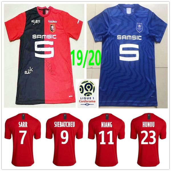 

2019 2020 stade rennais soccer jerseys bourigeaud sarr grenier niang ben arfa andre hunou custom home away rennes kids football shirt, Black;yellow