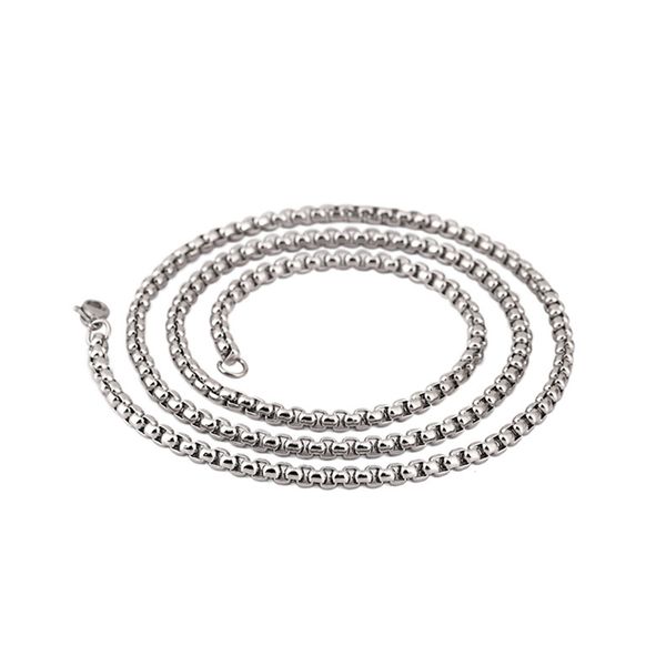 

men women necklace tone classic stainless steel silver color link chain cuba wheat spiga necklace snake/box/hanging/twist chain