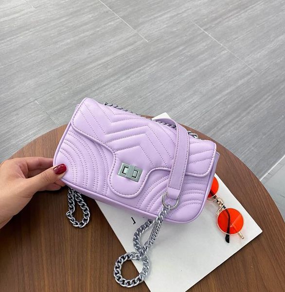 

new fashion women rainbow chain bag more color shoulder bags plain crossbody bag wholesale women handbags